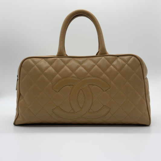 シャネル マトラッセ ミニボストン キャビアスキン ベージュ CHANEL