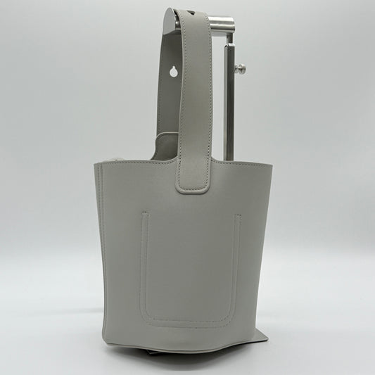 ロエベ LOEWE ペブル ミニ バケット ハンドバッグ グレー カーフ素材